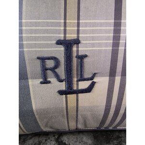 Ralph Lauren Blue & White Plaid Decorative Wedge Pillow